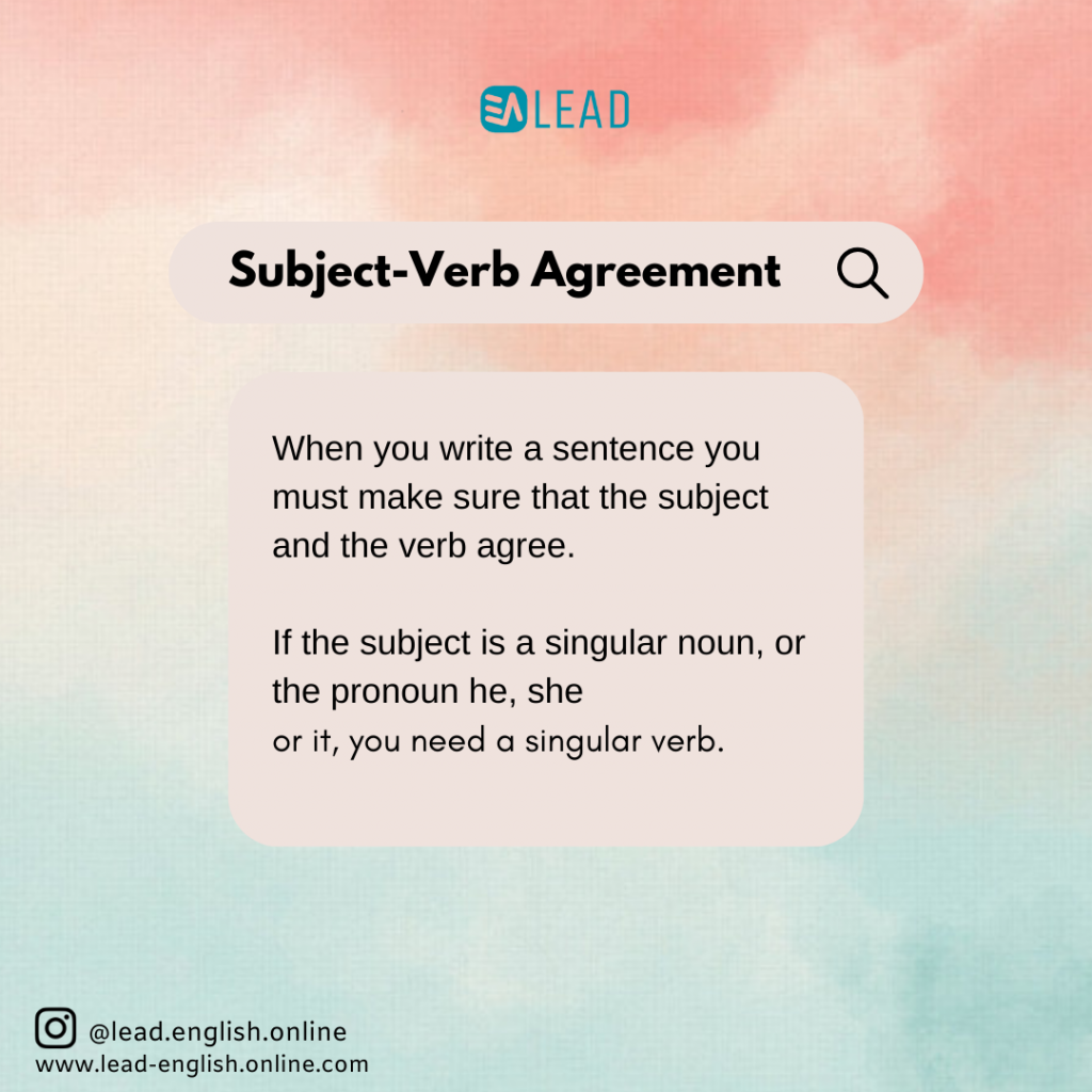 Subject Verbs Agreement Lead